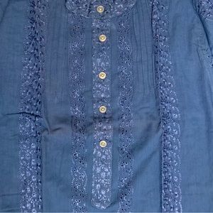 TLC New vintage 100% cotton embroidered bohemian hippie top